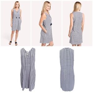 TOMMY BAHAMA Island Cays Stripe Lace Up Spa Dress Coverup Size Medium